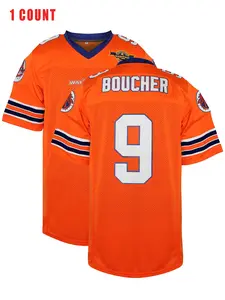 Men's Breathable American Football Jersey, Vintage Patchwork Design, Round Neck Short Sleeve Top, Ideal for Training & Matches