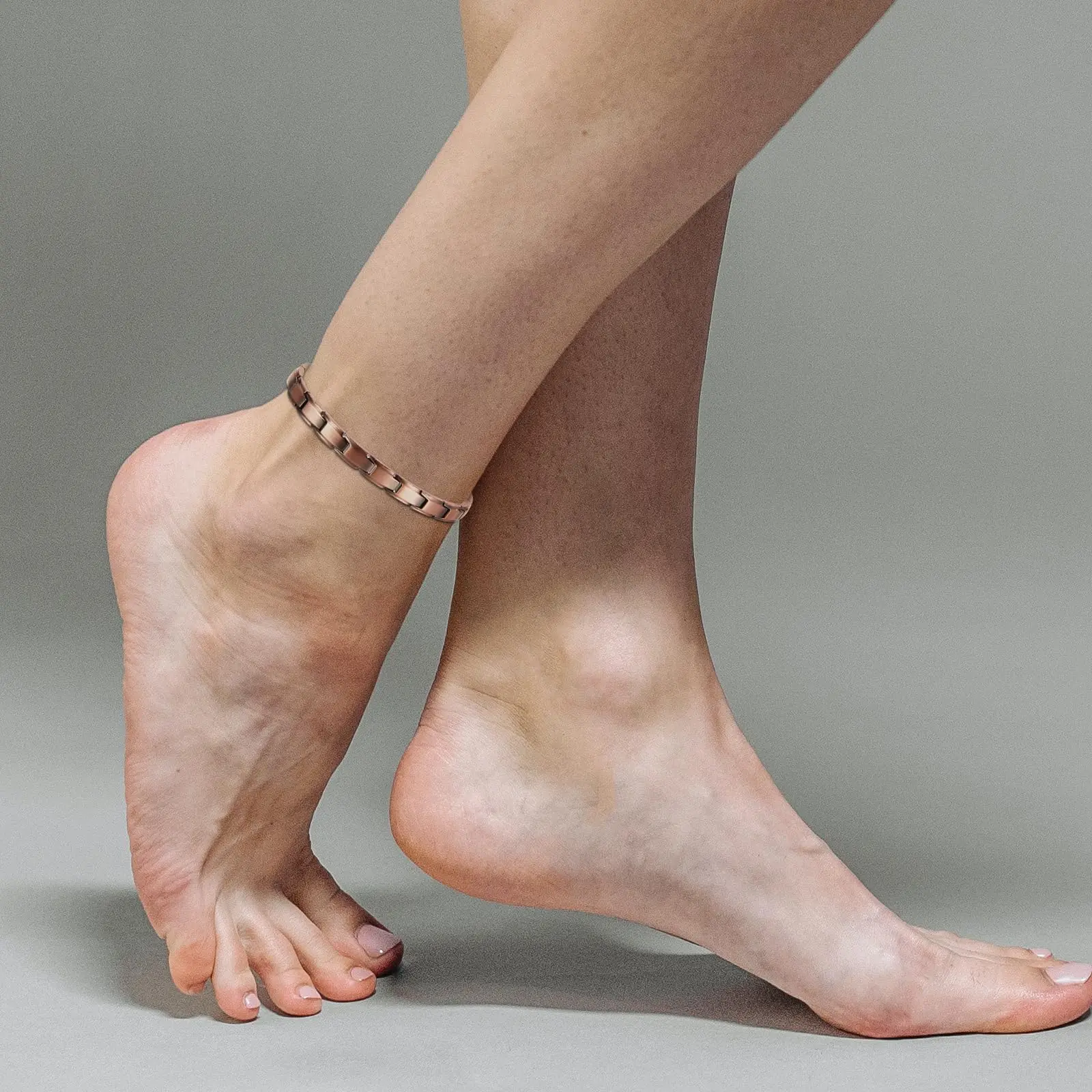 Copper Magnetic Anklet for Women, Adjustable Ankle, Minimalist Link Chain Jewelry Gift