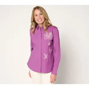 BEAUTIFUL by Lawrence Zarian Embroidered Long Sleeve Shirt