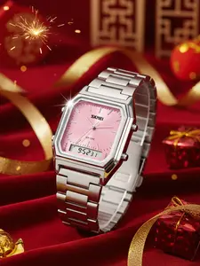 Women's Quartz Watch, Analog Oval Dial, Zinc Alloy Case, Hardlex Glass, Buckle Closure, Casual Style, All Seasons Wear, Fashionable Stylish Watch, Elegant Oval Watch