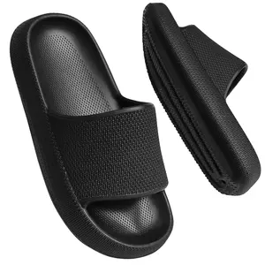 Slippers for Women and Men, Pillow House Slippers Shower Shoes Indoor Slides Bathroom Sandals, Ultimate Comfort, Lightweight, Thick Sole, Non-Slip, Easy to Clean
