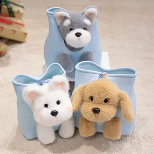 Simulation Puppy Plush Toy Girl Handbag West Highland White Terrier Golden Retriever Schnauzer Doll Toy Gift