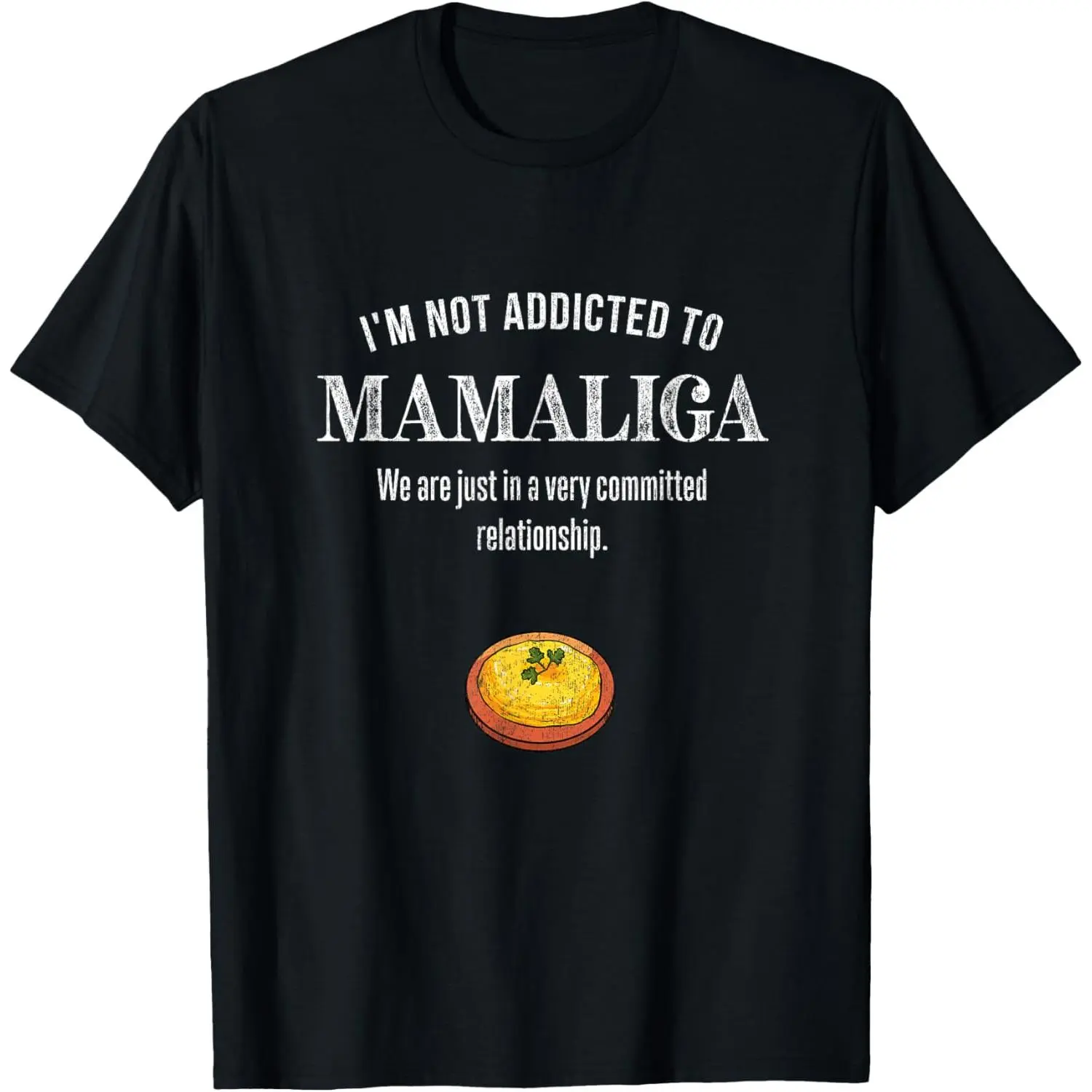 Men's Funny Romanian Mamaliga Graphic T-Shirt - Casual Cotton Knit Round Neck Shortsleeve Sporty Sports Top for Streetwear, Sporty Sports Tops
