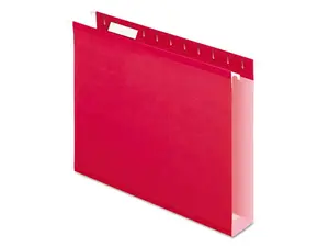 Pendaflex Reinforced 2" Extra Capacity Hanging Folders 1/5 Tab Letter Red 25/Box 4152X2RED