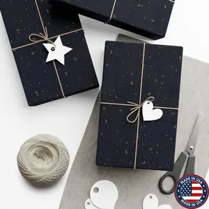 Blue Midnight Sky Wrapping Paper | Starry | Stars and Moon | Astrology | Birthday Gift | Wedding Gift | Baby Shower