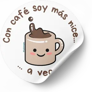 Sticker - Soy mas nice con cafe