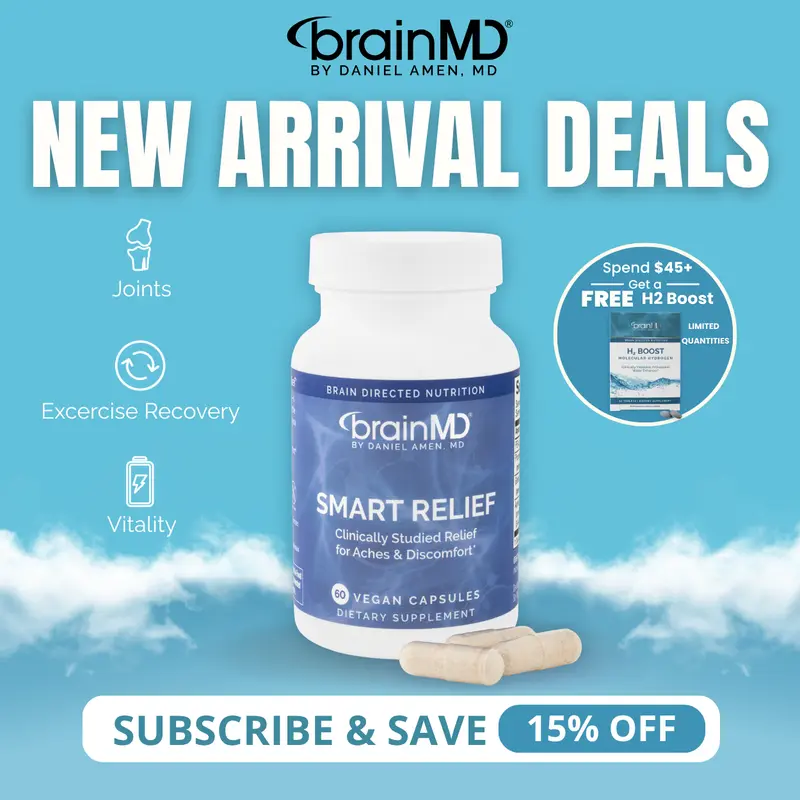 Smart Relief | BrainMD | 60 Capsules | Joint & Nerve Discomfort Relief | Mobility & Inflammatory Response Support | PEA with Boswellia, Ginger & Calcium Fructoborate