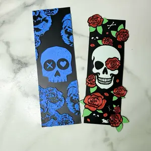 3D Printed Bookmarks with Skull and Rose Design for Book Lovers