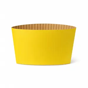 Yellow Disposable Corrugated Coffee Cup Sleeves - 1000 Pieces/Case