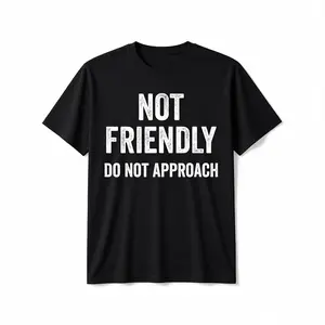 Funny "Do Not Approach Hazard Icon Present" T-Shirt for men & women - Short Sleeve Casual Shirt with Warning Sign Print, S-XXL Sizes, Black - Machine Washable Summer Tee for Parties, Gifts & Casual Attire