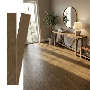 Jeedeson Brown Multi-ply Engineered Hardwood Flooring, Tongue and Groove 0.59 in. T x 47.64 in. L x 6.5 in. W Waterproof Smooth Wood Floor (10 Pack Covers 21.5 sq. ft.)