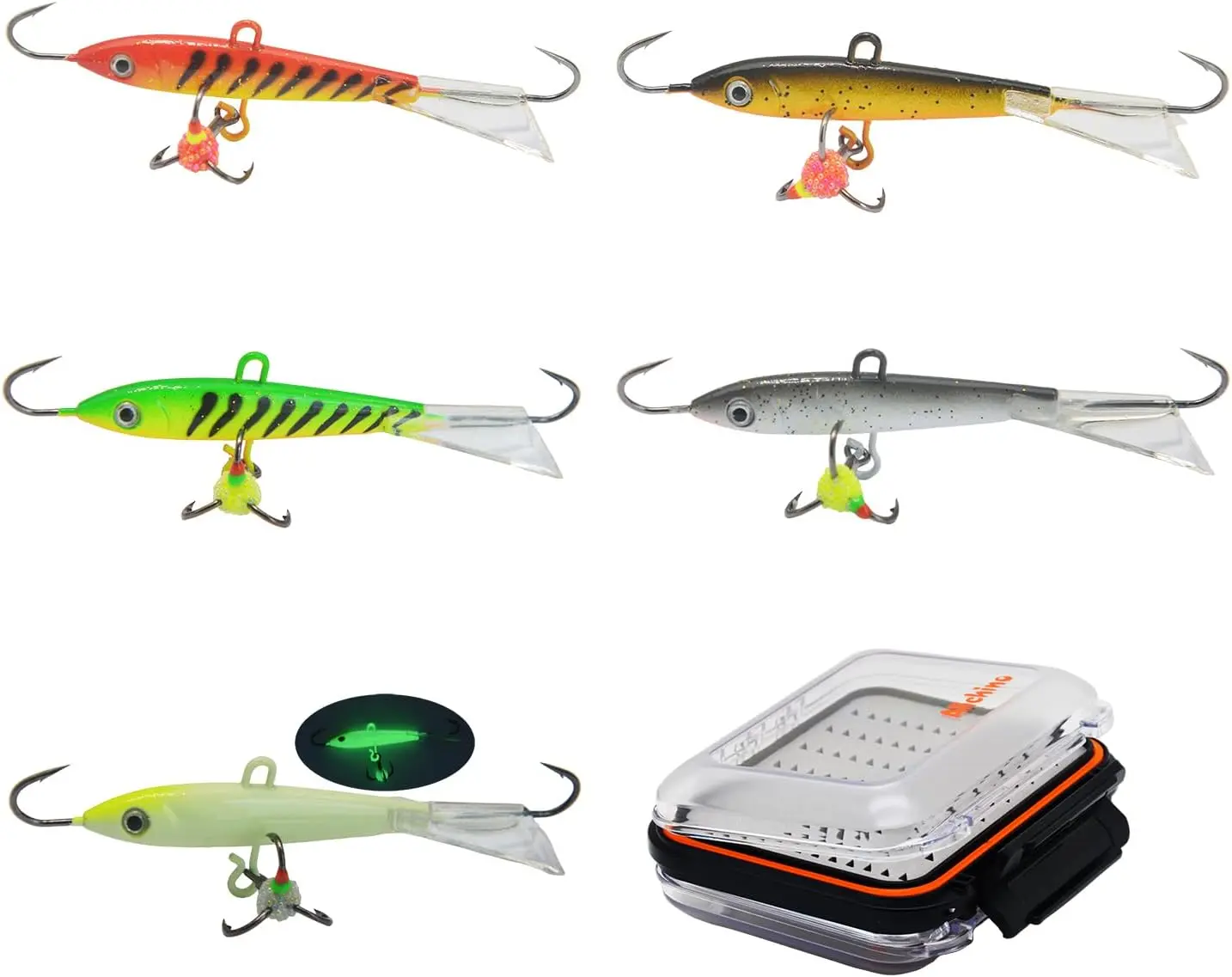 Ice Fishing Jig Set Ice Fishing Lures  Jig  Hook Set for Panfish, Crappie, Walleye, Perch, Trout, Bluegill