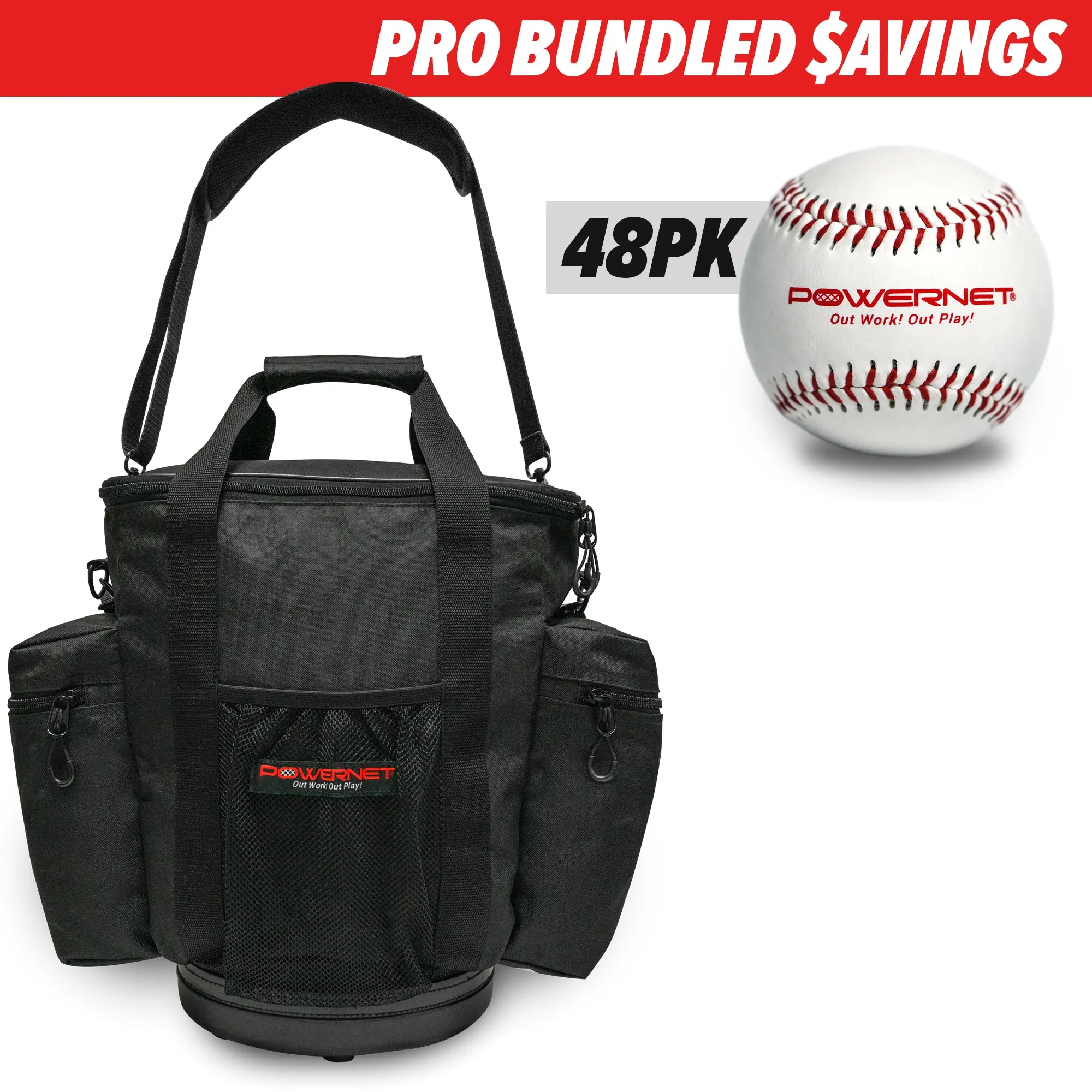 PRO BUNDLE | Shoulder Bucket Bag w/ Practice Baseballs
