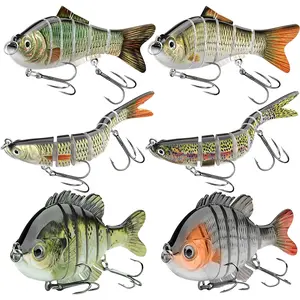 Fishing Lures for Freshwater & Saltwater, 3pcs/6pcs Slow Sinking Jointed Swimbait for Bass Trout Crappie Walleye Pike Practice Casting Lure Fishing Gear