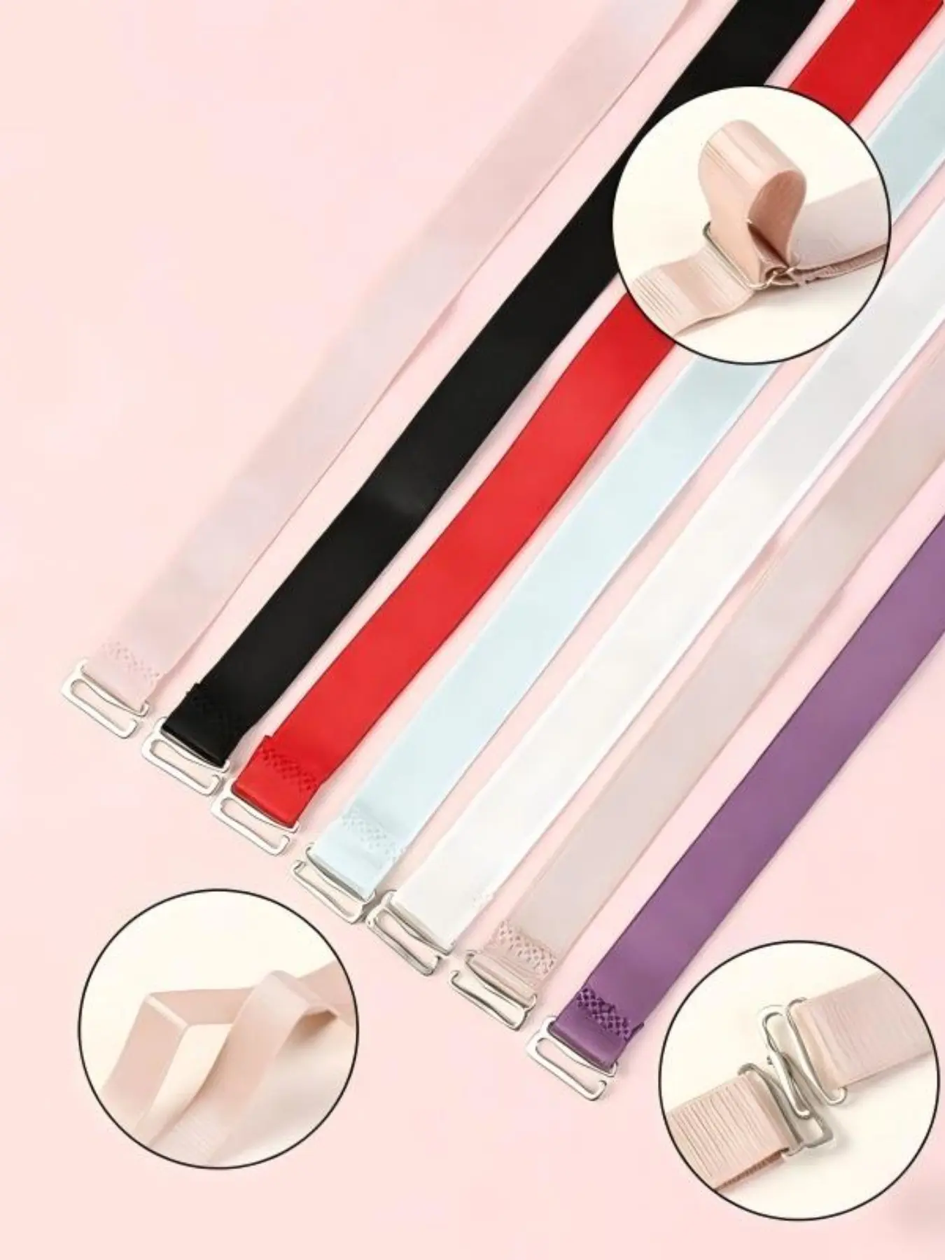 Women's Bra Strap Set, Matching Adjustable & Replaceable Straps, Multi-Color Elastic Design, Ideal for Everyday Use, Versatile Fit, Underwear Accessories, Adjustable Removable Straps