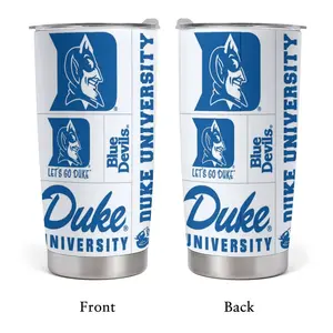 Official Duke Blue Devils 40oz Tumbler, University Logo Aesthetic Cup, Graduation Gift for Alumni, Stainless Steel Travel Cup with Handle, Kitchen Drinkware, 20oz Stainless Steel Tumbler