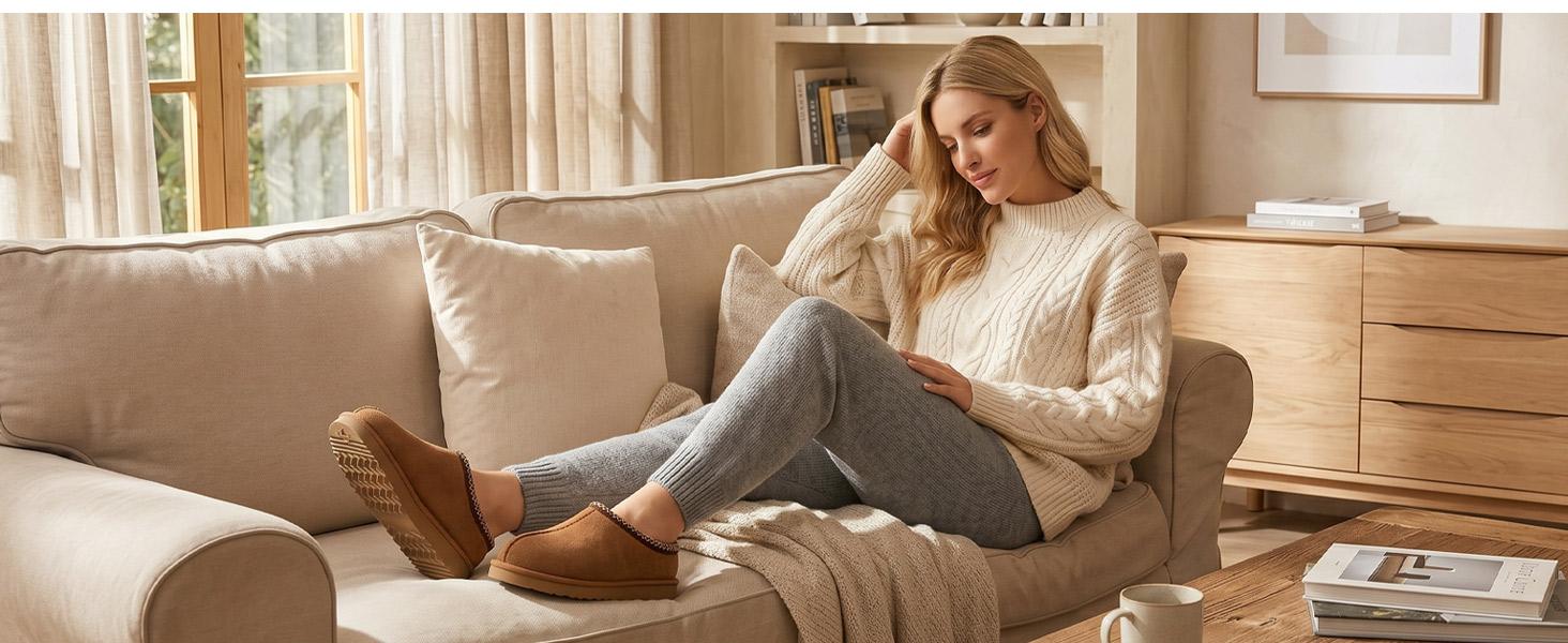 KOLILI Women's Genuine Cow Suede Slip-On Slippers - Round Toe, Minimalist Design, Memory Foam Insole, Fluffy Lining for Home Leisure & Indoor-Outdoor Use (TikTok Shop Back to School) KOLILI Women's Genuine Cow Suede Slip-On Slippers - Round Toe, Minimalist Design, Memory Foam Insole, Fluffy Lining for Home Leisure & Indoor-Outdoor Use (TikTok Shop Back to School)