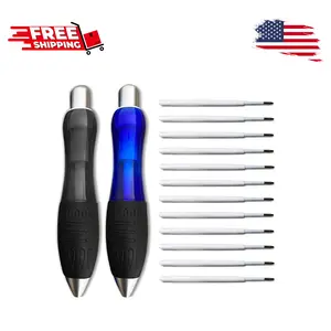 14pcs Big Fat Pens Aids Writing - 2 Pens + 6 Black Refills + 6 Blue Refills