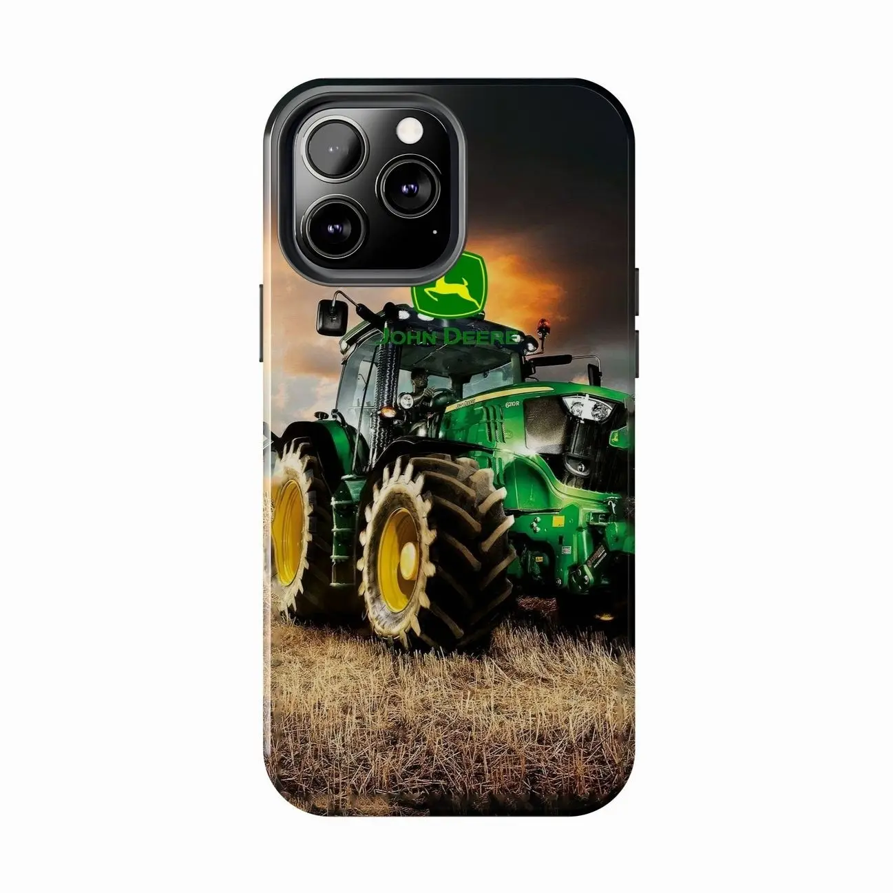 Green Tractor John Deere Tough Phone Case Compatible with iPhone 7, 8, X, 11, 12, 13, 14, 15, 16 17 & Samsung Galaxy S21, S22, S23 & S24 S25 series T