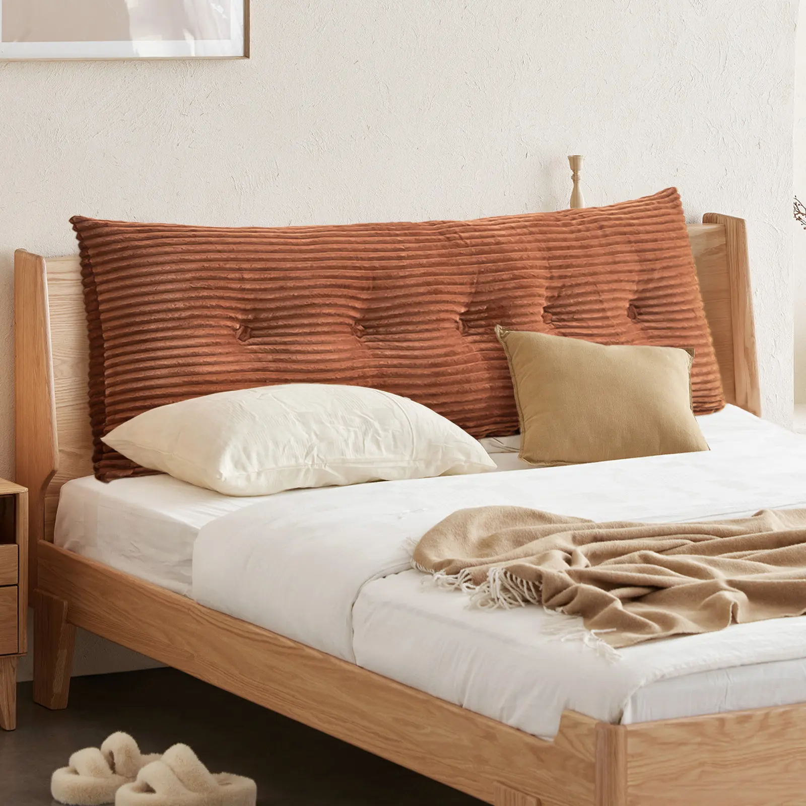 Headboard Wedge Pillow - Bed Gap Filler, Body Positioner, Backrest for Reading in Living Room, Easy to Remove and Wash Full Body Support Pillow