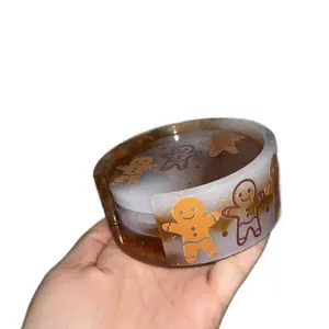 Handmade Gingerbread Coaster Set - Festive Holiday Tableware with Adorable Cookie Design for Cozy Dining