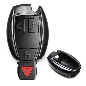 iJDMTOY Exact Fit Gloss Metallic Black Smart Remote Key Fob Shell For Mercedes-Benz C E S M CLS CLK GLK GL Class, etc