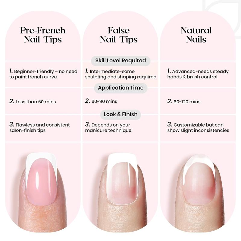 Beetles X Press Plus Neon Press On Nails Tips, All season French Tip Pink Brown Short Square Almond Shape Natural Acrylic Nail Tips for Effortless Beauty & DIY Manicures - Frenchtipnails Fall Nail Thanksgiving Gift Black Friday Winter Nail Christmas Gift