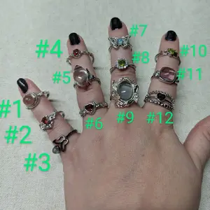 Healing Crystal Rings with Adjustable Bands - Natural Stone Rings