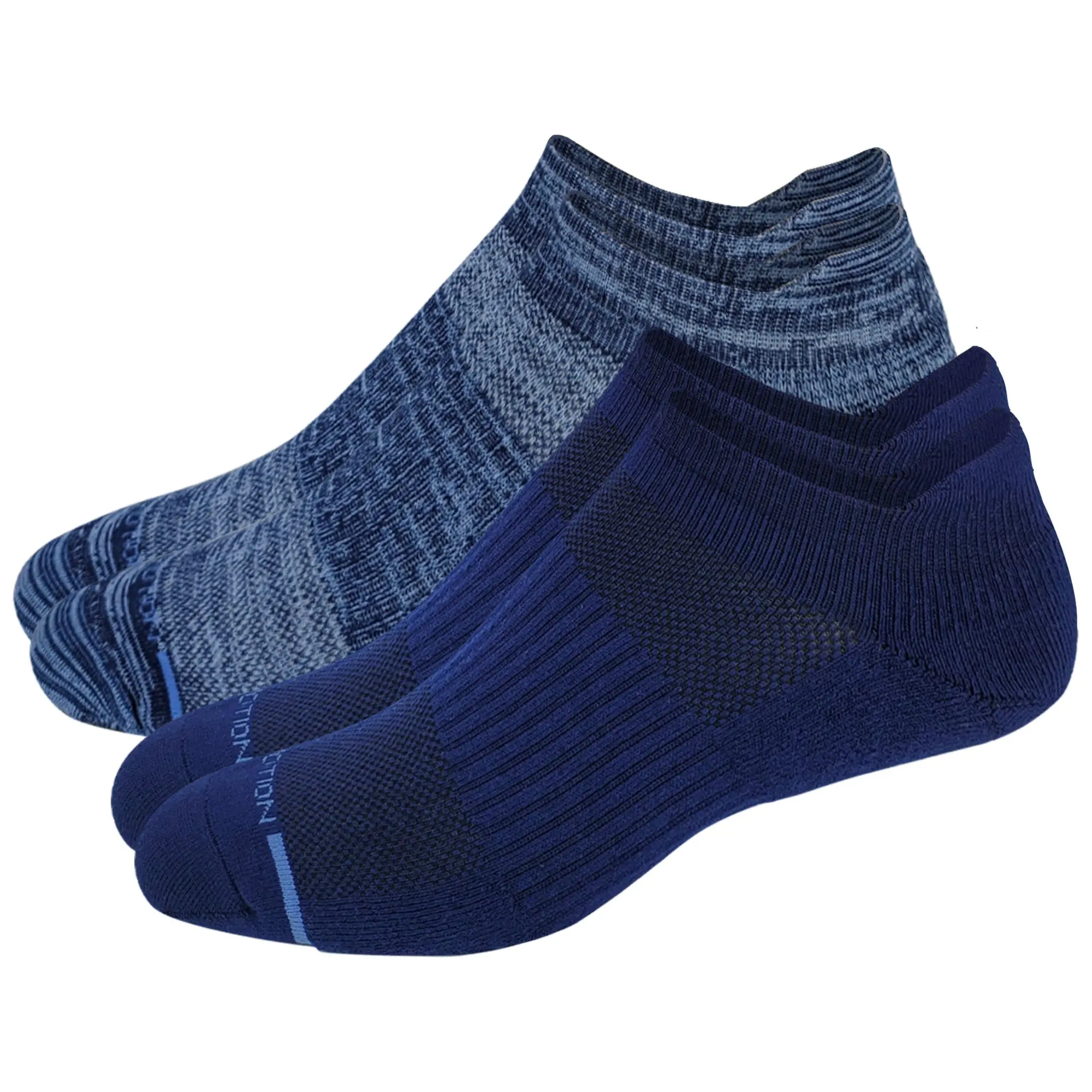 Men's 2-Pack Navy Space Dye Ankle Compression Socks, Antimicrobial Spandex Blend with Cushioned Arch Support for Activewear & Sportswear, Menswear, Athletic, Cotton, Compression Stockings, Ankle Socks, Male, Trudry, Basic, Smooth, Yarn, Mesh, Breathable,,