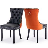 Black&Orange-PU&Velvet