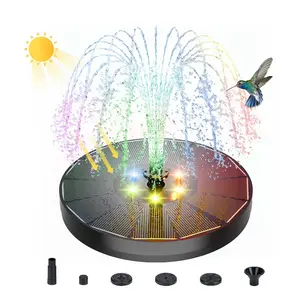 MOODIX 4W Solar Bird Bath Fountain with Color LED Lights  | Upgraded Glass Panel Solar Pump for Garden, Pond & Pool | Stunning Outdoor Night Vibe
