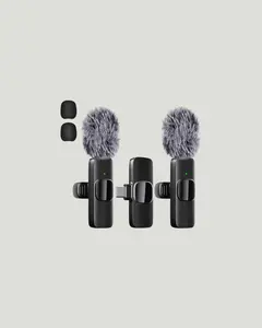 Professional 2-in-1 Wireless Lavalier Microphone – Portable 2.4G Mini Recording Mic for iPhone & Android Devices