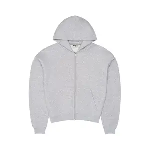 350 GSM 'Heather Grey' Zip-Up Hoodie
