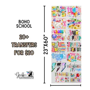 Boho School | Dollar Deals DTF Transfer Gang Sheet For Graphic Tees