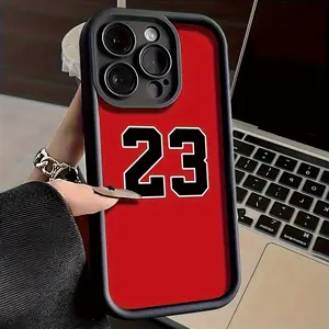 New Fun And Creative Jersey Number 23 Phone cases Case Compatible with iPhone 17 Pro Max 16 16e 15 14 Plus 13 12 Mini 11 Air X XS Pattern TPU Lens Protection Durable Soft Cover Valentine's Day Gift 2D printing