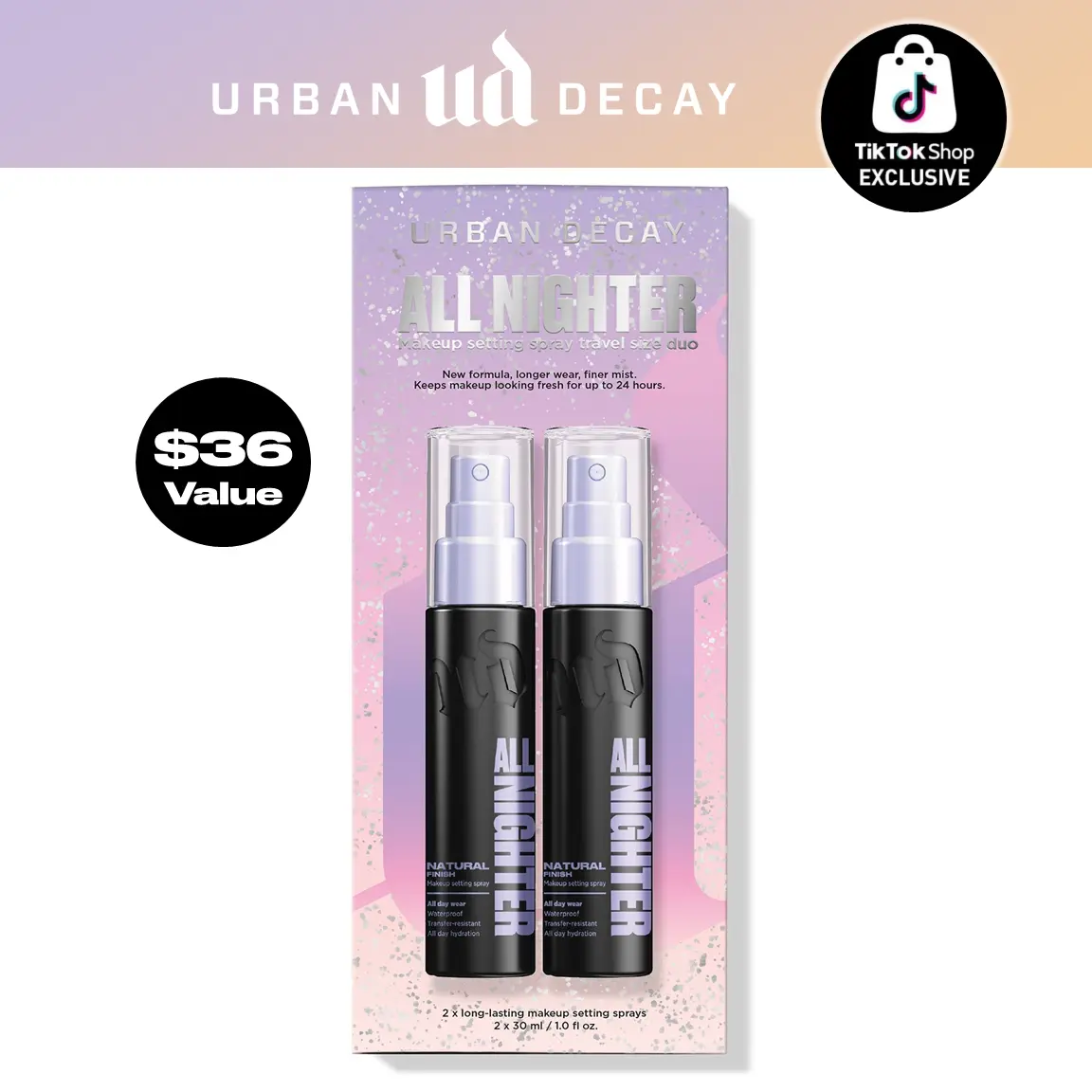 Urban Decay Mini All Nighter Setting Spray Duo – 2x Travel Size Long-Lasting Waterproof Makeup Setting Spray Urban Decay Mini All Nighter Setting Spray Duo – 2x Travel Size Long-Lasting Waterproof Makeup Setting Spray