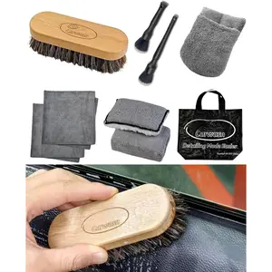 PRO  Interior Cleaning Kit (9-) - Deep Clean Tools for Leather, Dashboard & Upholstery | , Dual-Sided Scrub Sponge, Microfiber Towels, Polish Scrub Mitt, Detailing Brushes