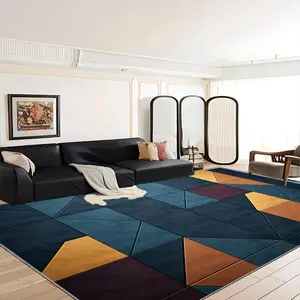 Geometric Pattern Area Rug, 1 Count Non-slip Soft Floor Mat, Comfortable Floor Decoration for Home Living Room Kitchen Bedroom Hotel