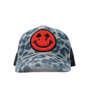 Blue Snow Leopard Sherpa Trucker Hat