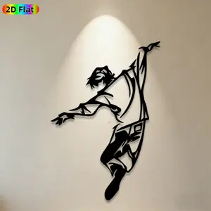1pc Dancing Figure Metal Wall Art,Dynamic Dancing Figure Statue Mural, Ideal Gift for New Year, Easter, Dance & Art Enthusiasts, Weather-Resistant Metal Wall Decor Wall Sculptures, Perfect for Home Wall & Garden Fence Dance Decor Enthusiasts