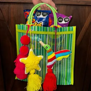 Mexican Felt Hummingbird Tassel Purse Charm 8 inch