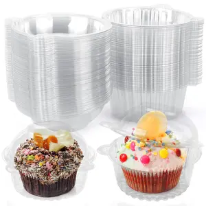 50PCS Individual Cupcake Containers, Single Clear Cupcake Boxes Cupcake Holders Individual Cupcake Carriers with Dome Lids for Cupcake Muffin Parties Bakeware Kitchen