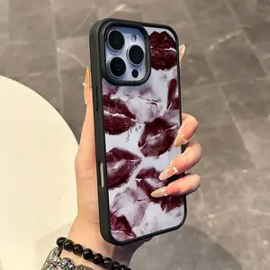 Vintage Wine Lip PrintMagnetic Compatible Case for iPhone 17 16 E Pro Max 15 Plus 14 13 12 11 XS XR, Coquette Style | Trendy, Silicone, Lightweight, Shockproof, and Girly Protection