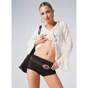 Angelis Lace Shorts Chocolate