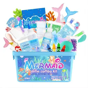 Mermaid Slime Kit for Girls, Funkidz Shimmer Slime Making Kit for Kids Ages 8-12, DIY Soft Glitter Glossy Metallic Cloud Slime Toy
