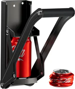 Can Crushers for Recycling - 16 oz Heavy Duty Aluminum Can Crusher Wall Mounted - Soda and Beer Can Smasher for Recycling with Bottle Opener - For 12 and 16 oz Cans - Easy to Install - RamPro