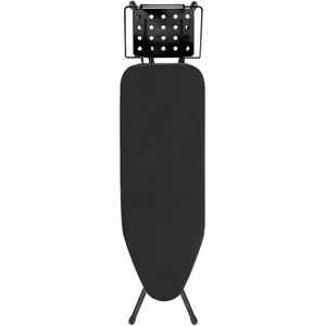 Ironing Board, 43x14 Inch Iron Board with Steam Rest, Heavy Duty Metal Frame  Ironing Table with Heat Resistant Cover Mat, Foldable Full Size Hanger Ironing Stand (Black, 52" L x 14" W x 34.6" H)