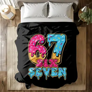 Six Seven Soft Flannel Blanket for Sofa Bed Warm and Comfortable Nap Blanket Lightweight Travel Camping Cover Home Office Chair Bed Throw