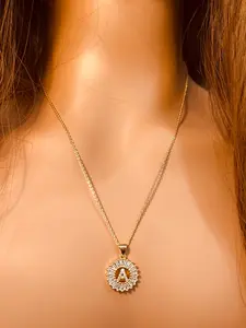 Gold Filled CZ Initial Pendant Necklace | Various Chain Options