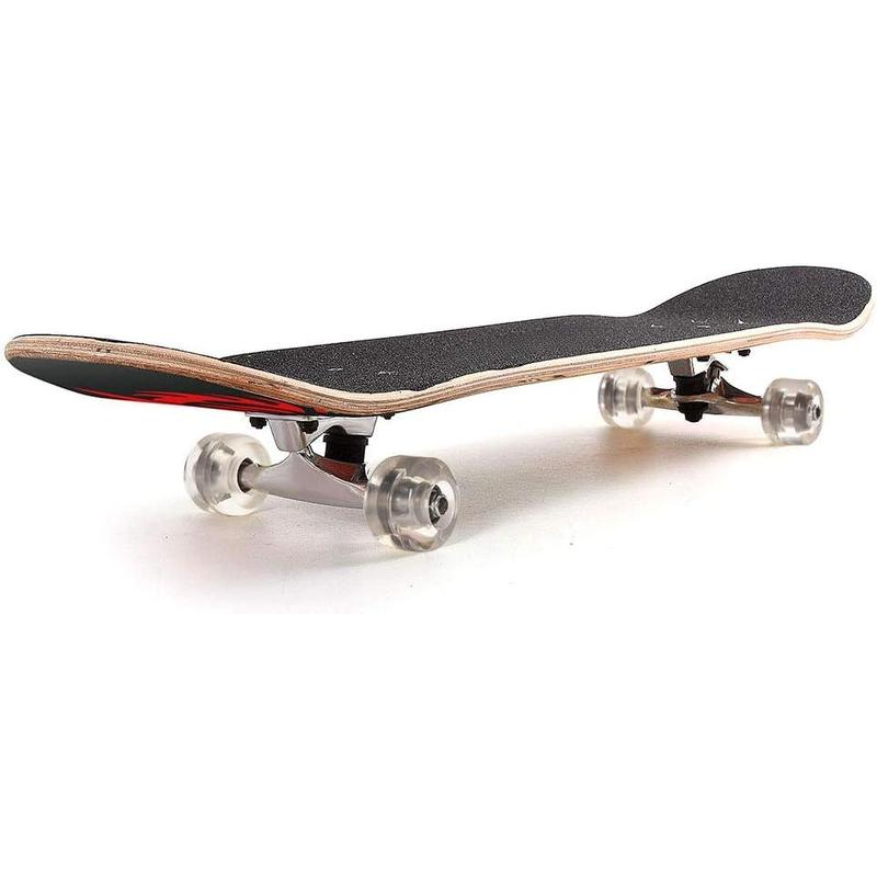 skateboard 31 inch Double Kick Skateboard Cruiser Longboard 8 Layer Maple Deck for Kids Beginners with PU  ABEC-7 Bearings & Carrying Bag Silent Wheels skateboard